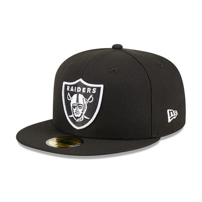 Pictured is this NFL Evergreen Las Vegas Raiders 59FIFTY Fitted cap in black. 4