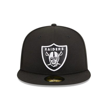 Pictured is this NFL Evergreen Las Vegas Raiders 59FIFTY Fitted cap in black. 3