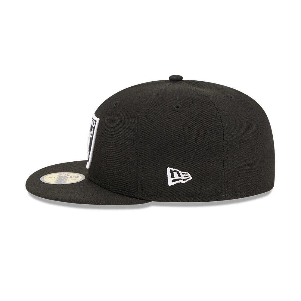 Pictured is this NFL Evergreen Las Vegas Raiders 59FIFTY Fitted cap in black. 6