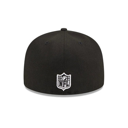 Pictured is this NFL Evergreen Las Vegas Raiders 59FIFTY Fitted cap in black. 7