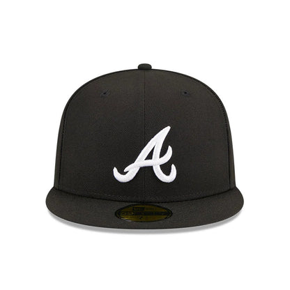 Pictured is this MLB Evergreen Atlanta Braves 59FIFTY Fitted cap in black. 3