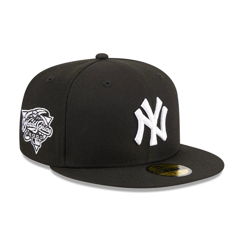 Pictured is this MLB Evergreen New York Yankees 59FIFTY Fitted cap in black. 1