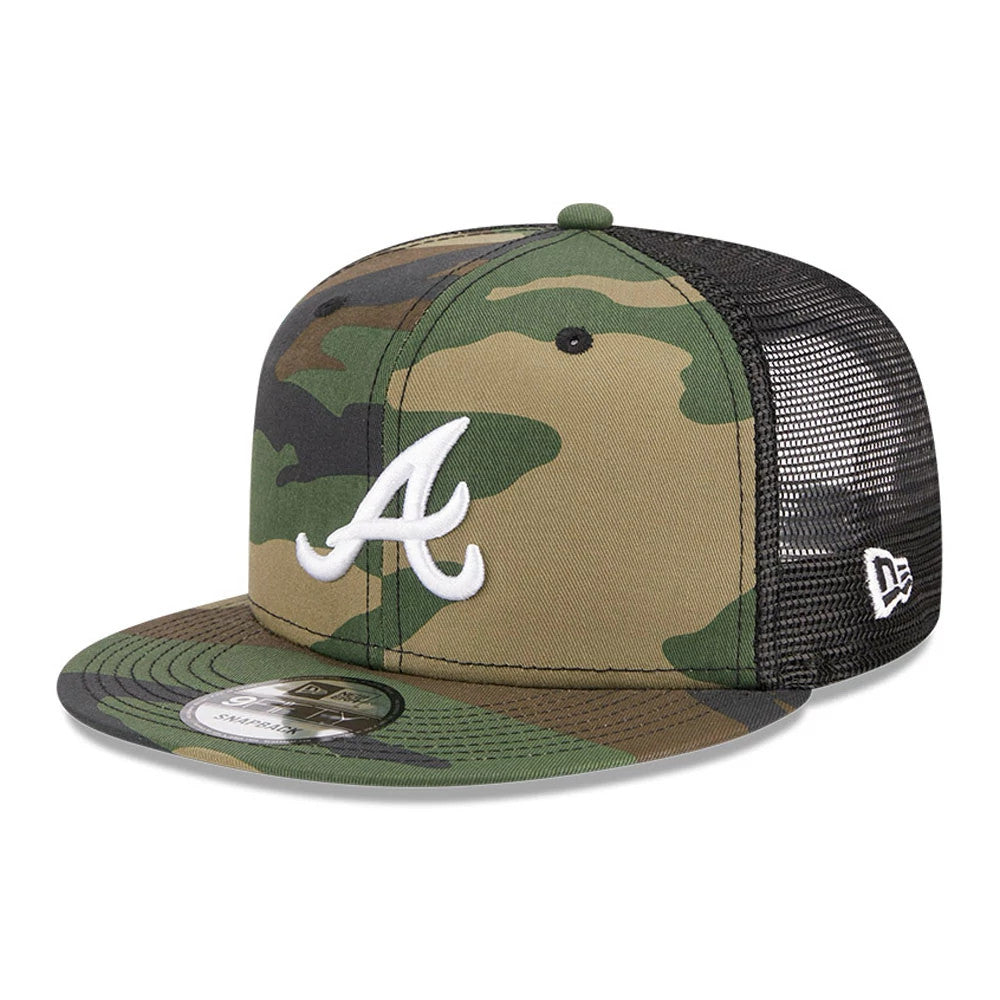 Pictured is this MLB Evergreen Atlanta Braves 9FIFTY Trucker cap in camo. 1