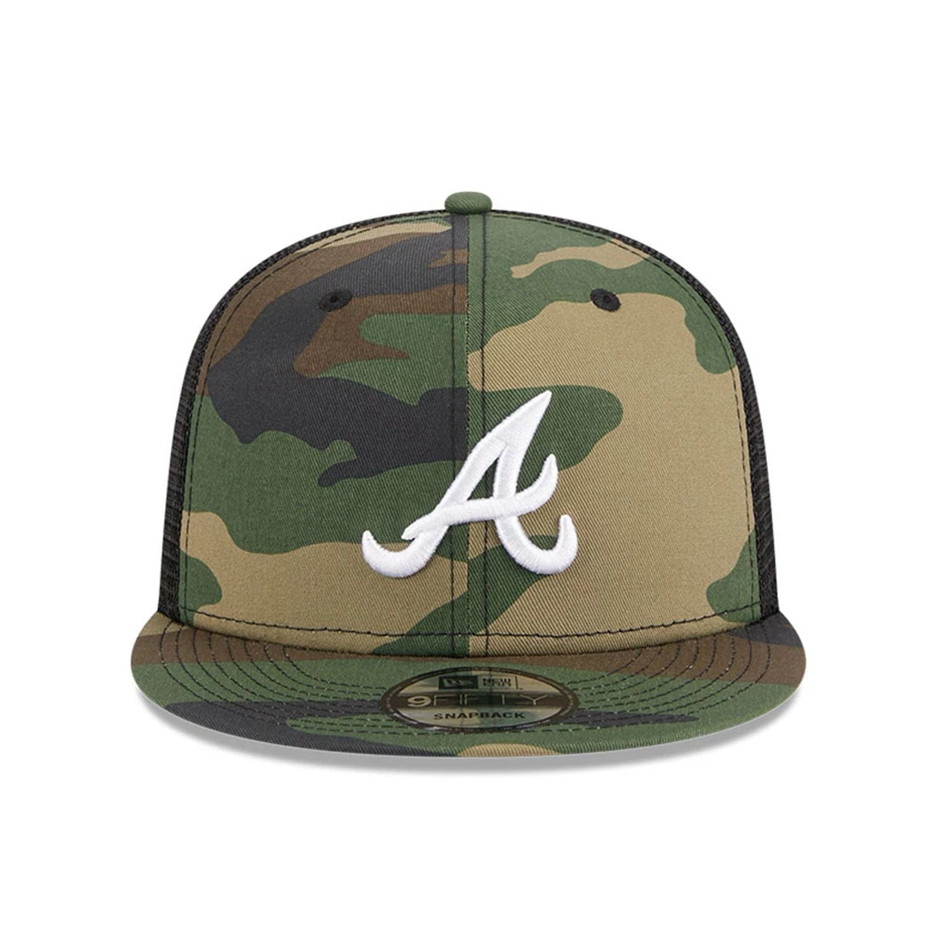 Pictured is this MLB Evergreen Atlanta Braves 9FIFTY Trucker cap in camo. 3