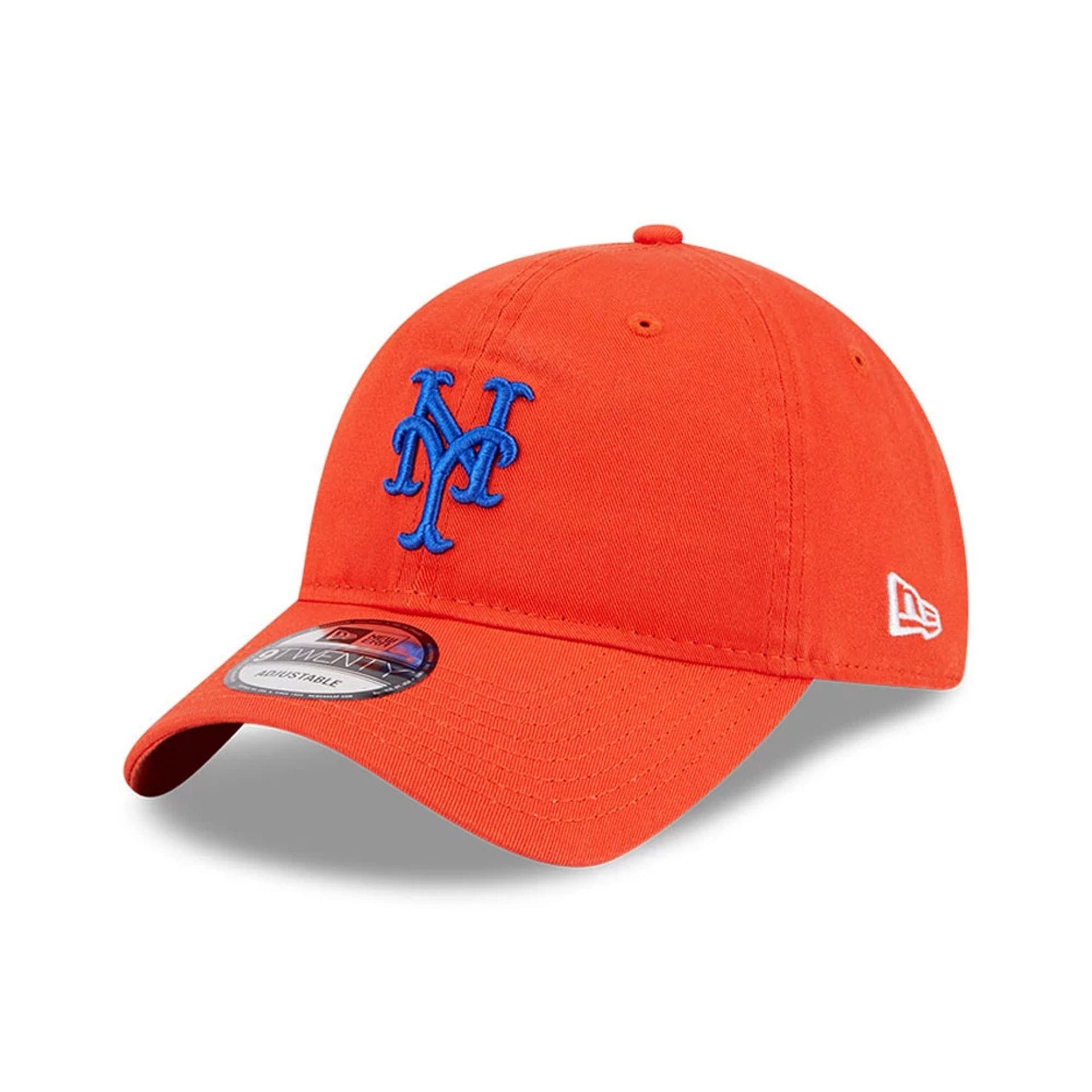 Pictured is this MLB Evergreen New York Mets 9TWENTY cap in orange. 1