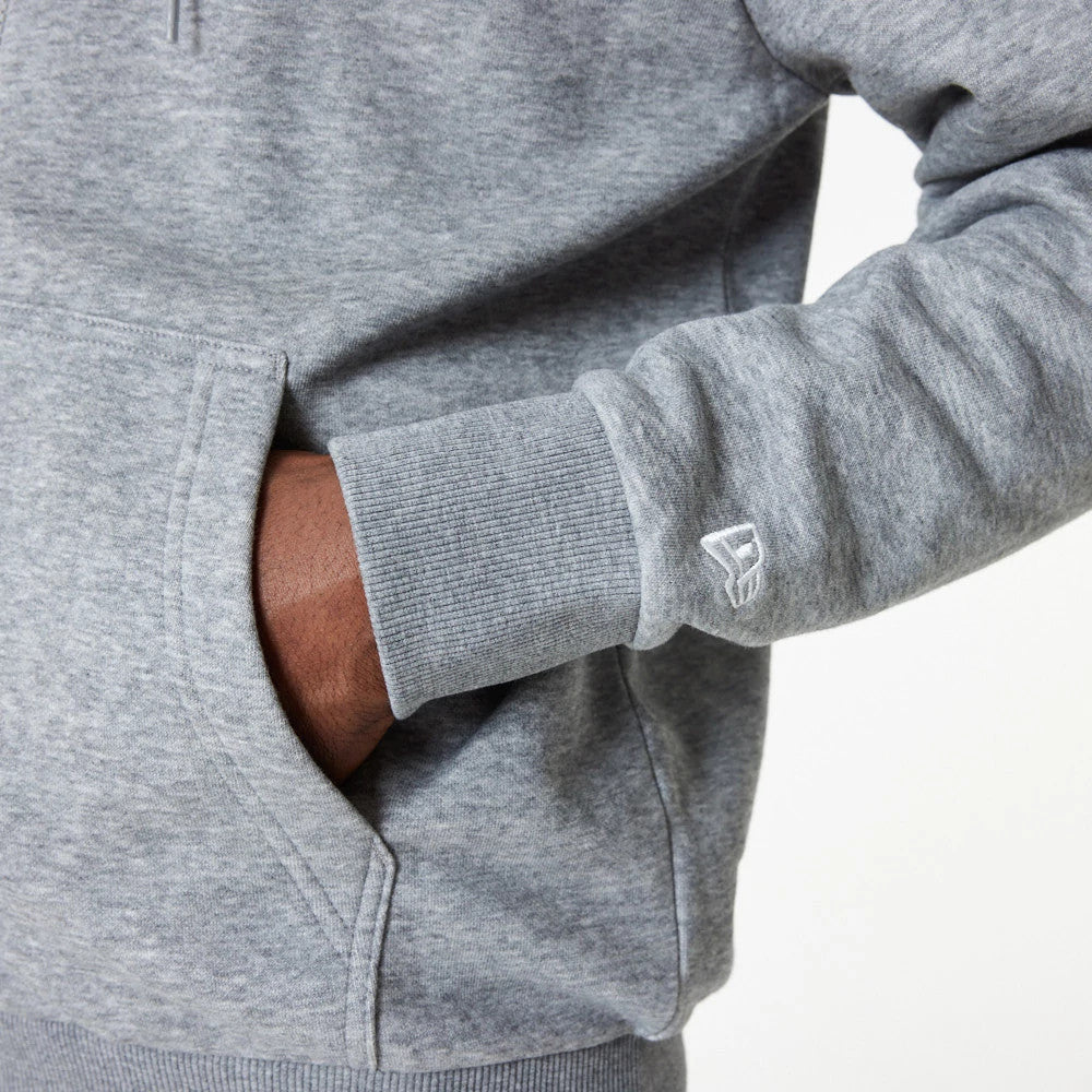 The Male model is wearing New York Yankees MLB Essential Grey Full Zip Hoodie 4