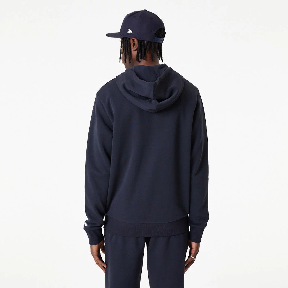 The Male model is wearing New York Yankees MLB Essential Navy Full Zip Hoodie 2