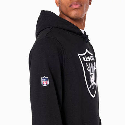 The Male model is wearing Las Vegas Raiders NFL Black Pullover Hoodie 6
