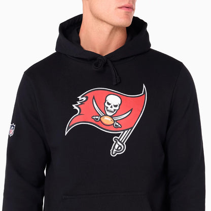 The Male model is wearing Tampa Bay Buccaneers NFL Black Pullover Hoodie 3