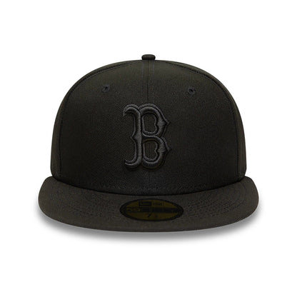 This is a Boston Red Sox MLB Black on Black 59FIFTY Fitted Cap 6