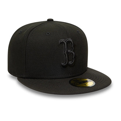 This is a Boston Red Sox MLB Black on Black 59FIFTY Fitted Cap 7