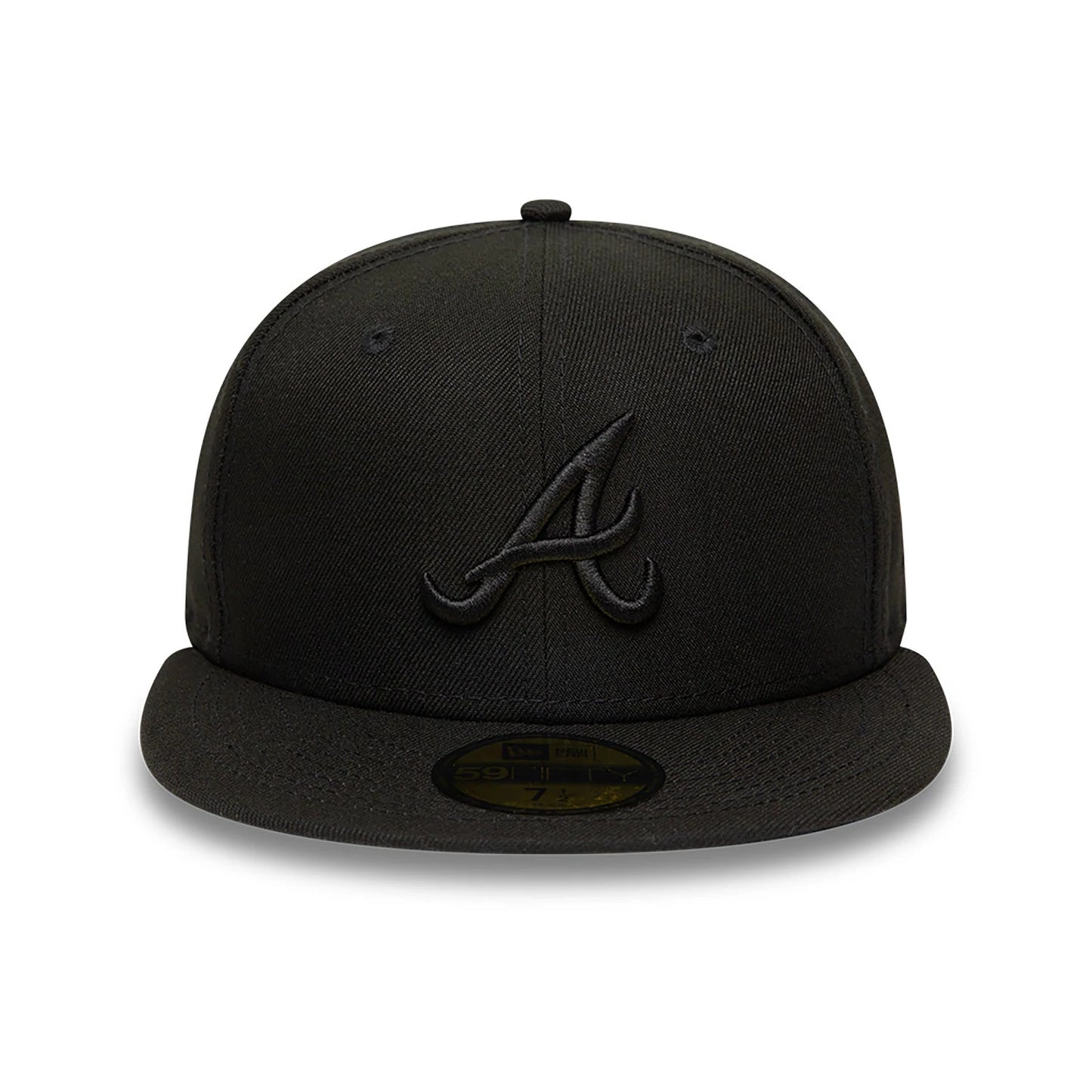 This is a Atlanta Braves MLB Black on Black 59FIFTY Fitted Cap 6
