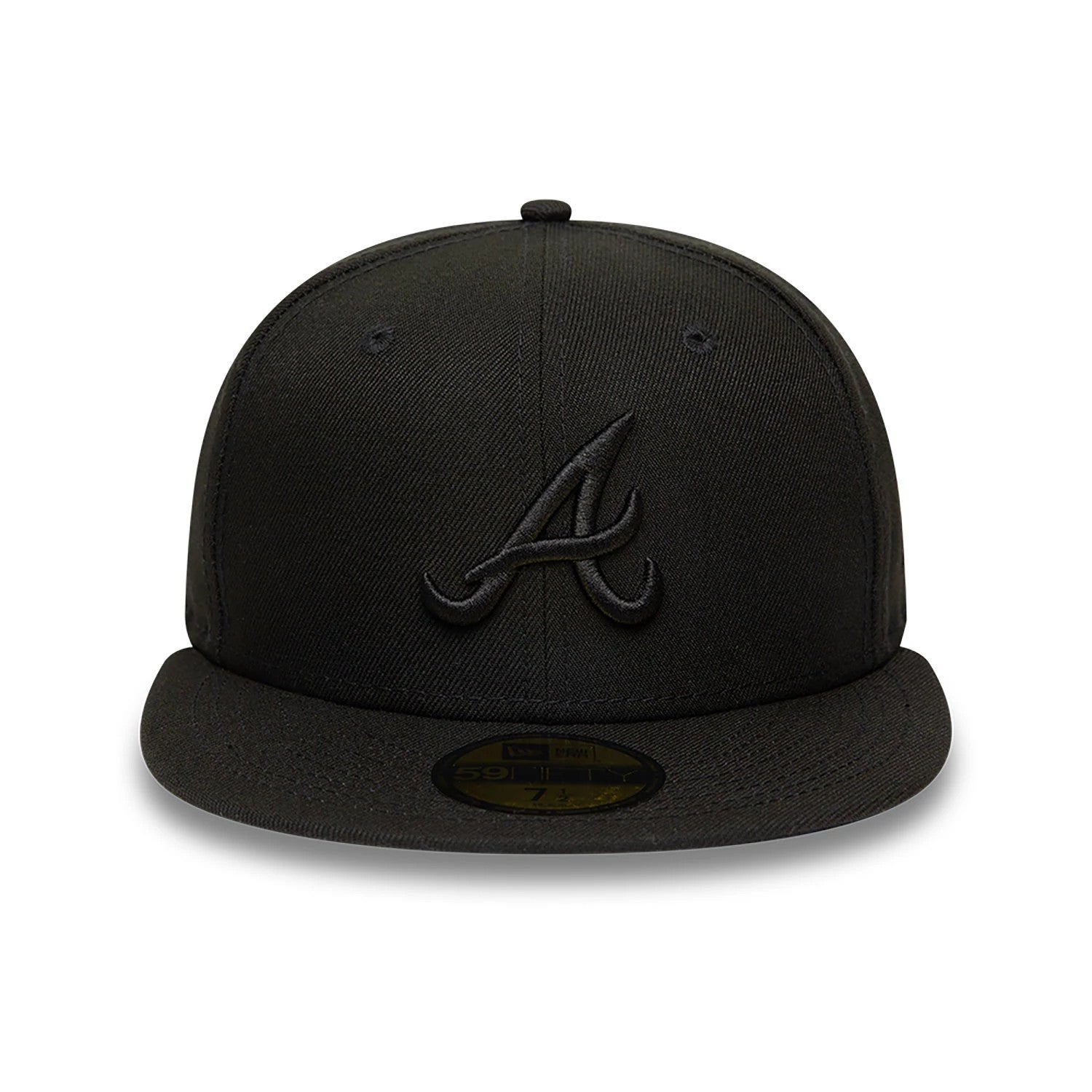 This is a Atlanta Braves MLB Black on Black 59FIFTY Fitted Cap 6