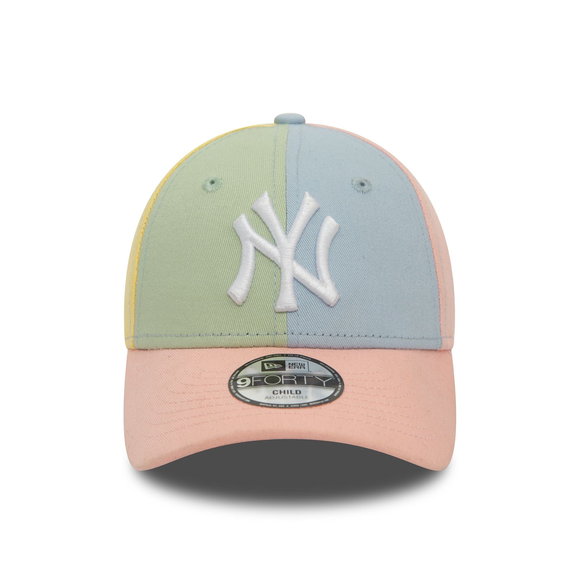 This is a New York Yankees Child MLB Block Pink 9FORTY Adjustable Cap 2