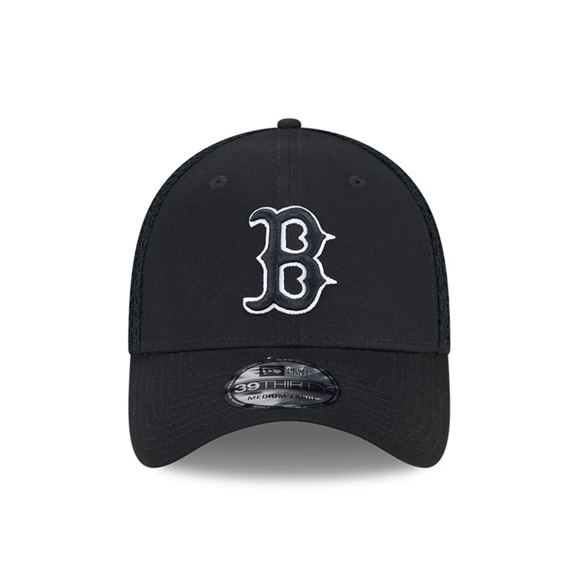 Pictured is this MLB Evergreen Neo Boston Red Sox 39THIRTY Stretch Fit cap in black. 3
