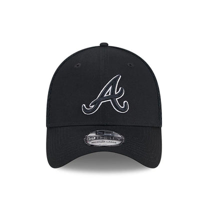 Pictured is this MLB Evergreen Neo Atlanta Braves 39THIRTY Stretch Fit cap in black. 3