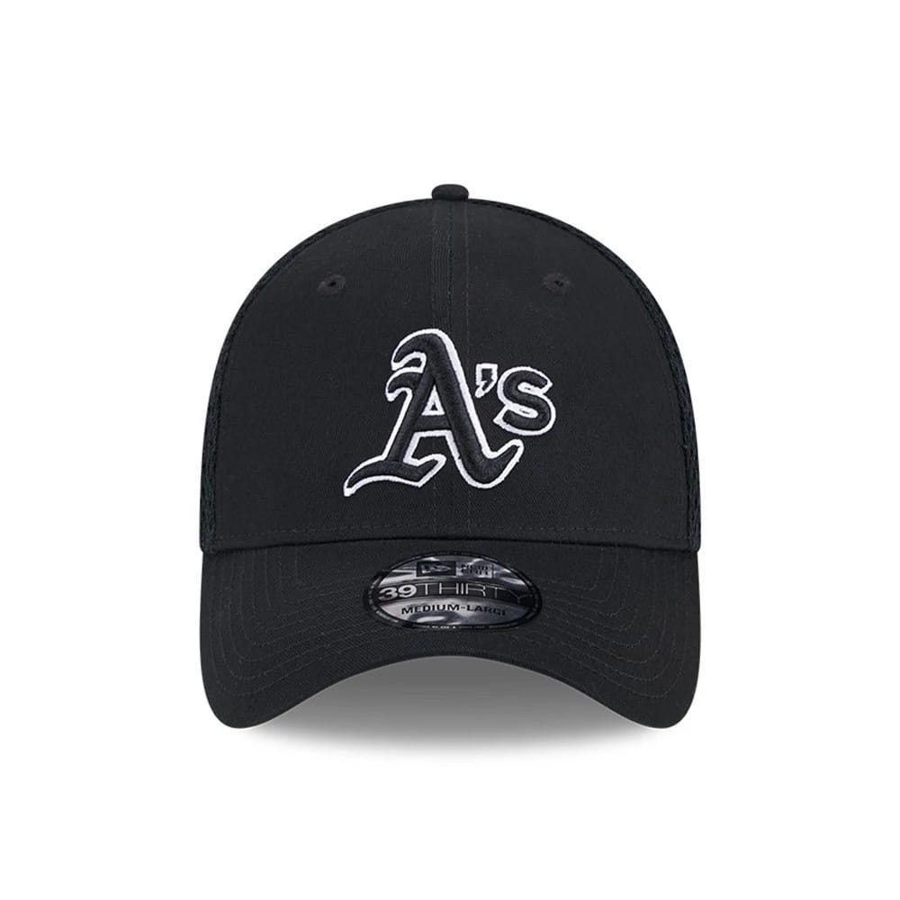 Pictured is this MLB Evergreen Neo Athletics 39THIRTY Stretch Fit cap in black. 3