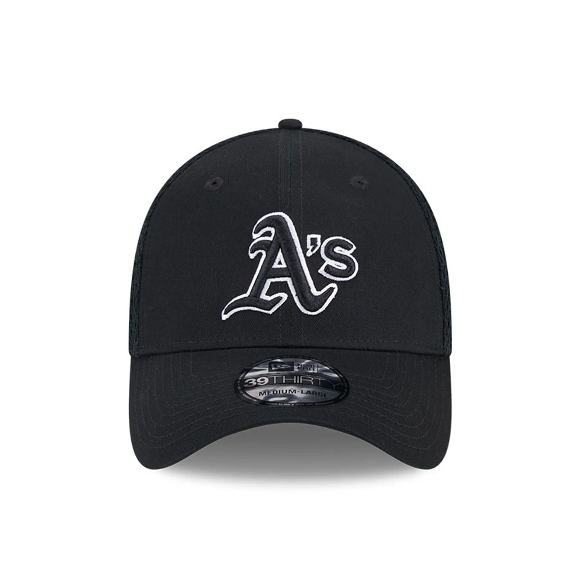 Pictured is this MLB Evergreen Neo Athletics 39THIRTY Stretch Fit cap in black. 3