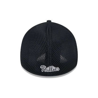 Pictured is this MLB Evergreen Neo Philadelphia Phillies 39THIRTY Stretch Fit cap in black. 2
