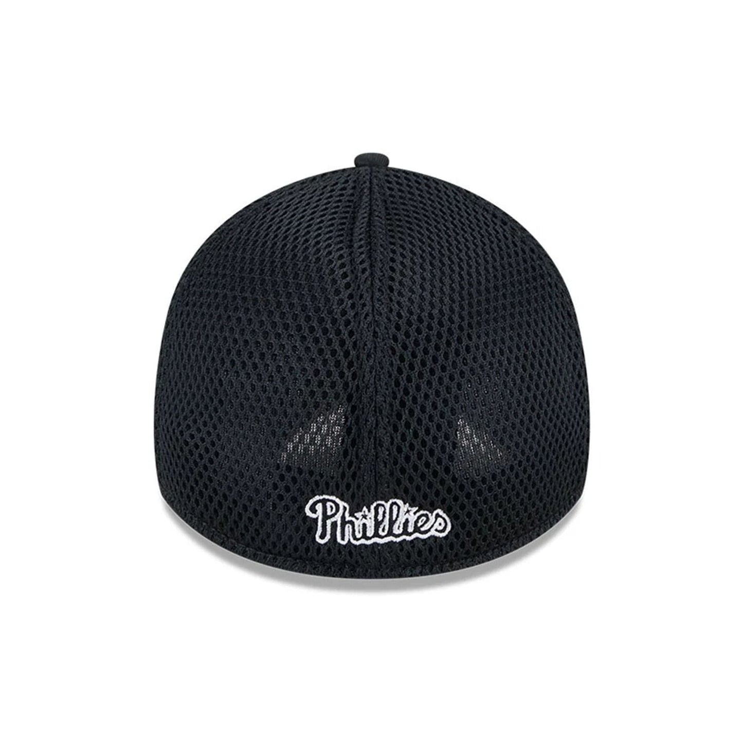 Pictured is this MLB Evergreen Neo Philadelphia Phillies 39THIRTY Stretch Fit cap in black. 2