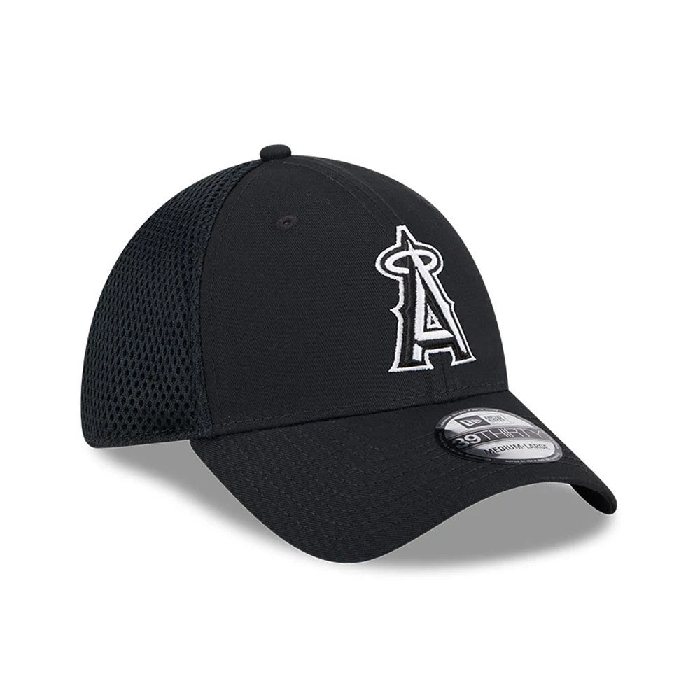Pictured is this MLB Evergreen Neo LA Angels 39THIRTY Stretch Fit cap in black. 3