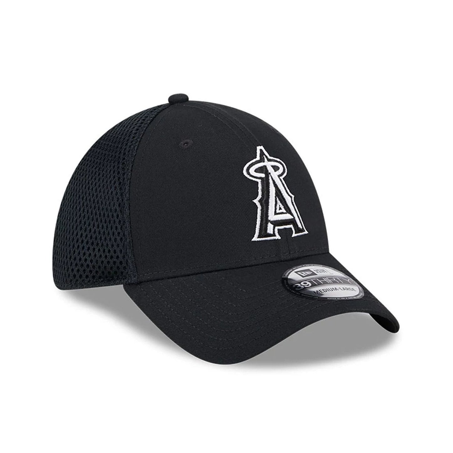 Pictured is this MLB Evergreen Neo LA Angels 39THIRTY Stretch Fit cap in black. 3