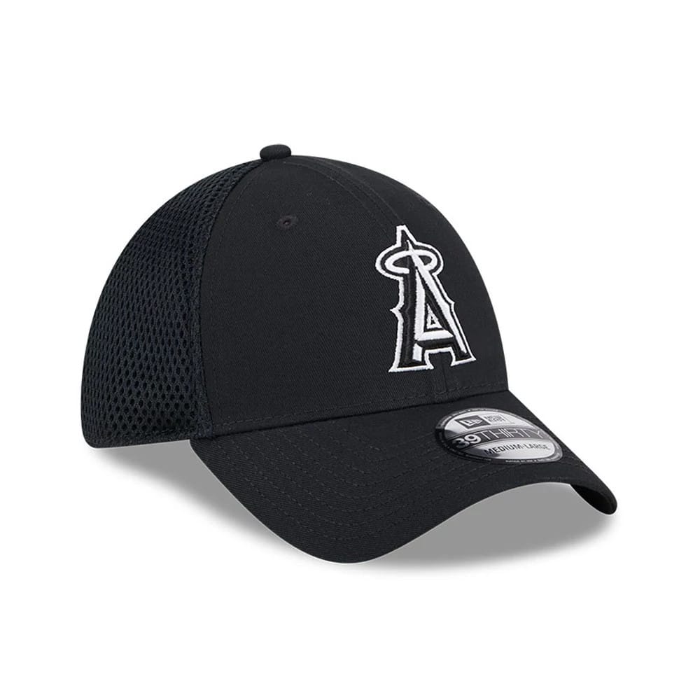 Pictured is this MLB Evergreen Neo LA Angels 39THIRTY Stretch Fit cap in black. 3