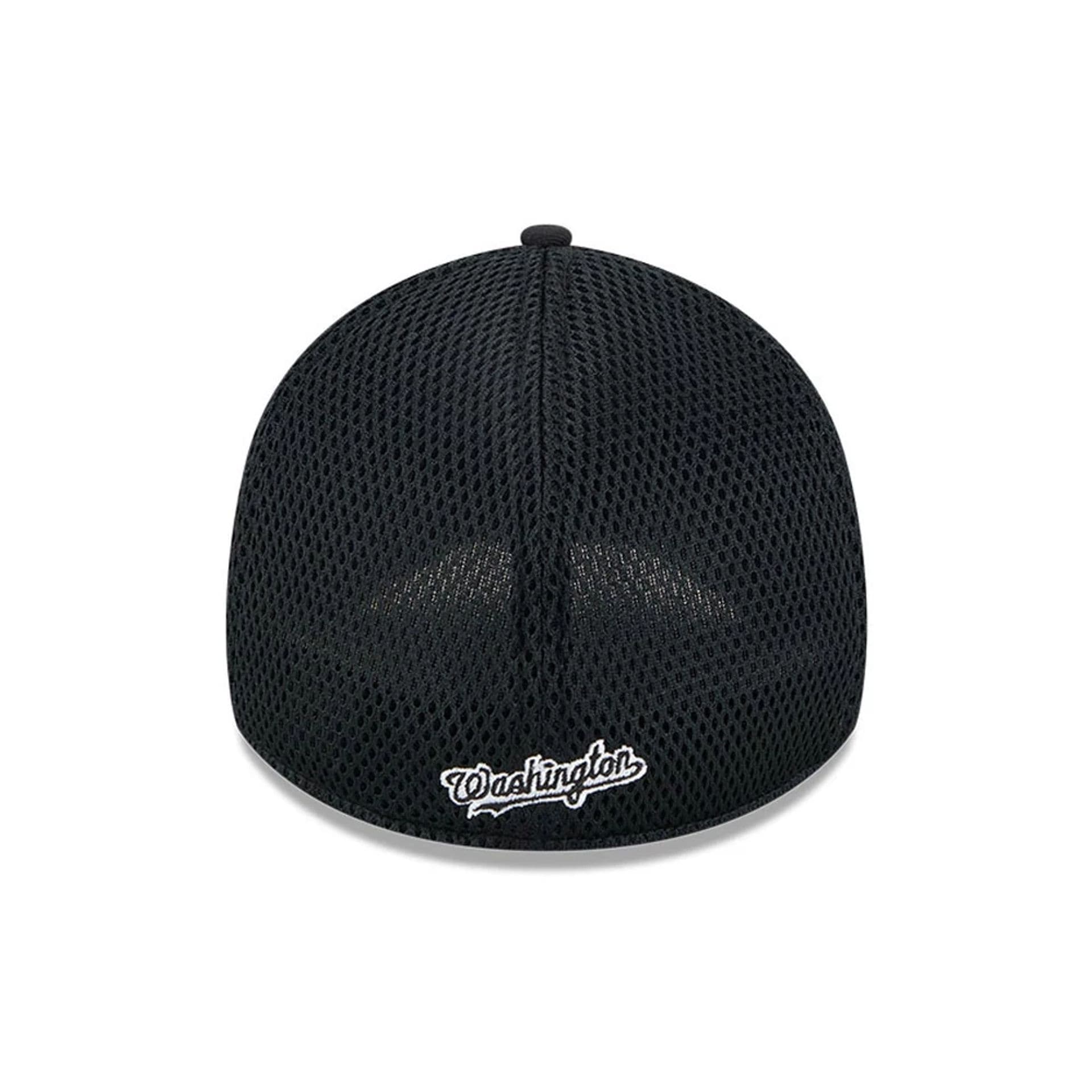 Pictured is this MLB Evergreen Neo Washington Nationals 39THIRTY Stretch Fit cap in black. 2