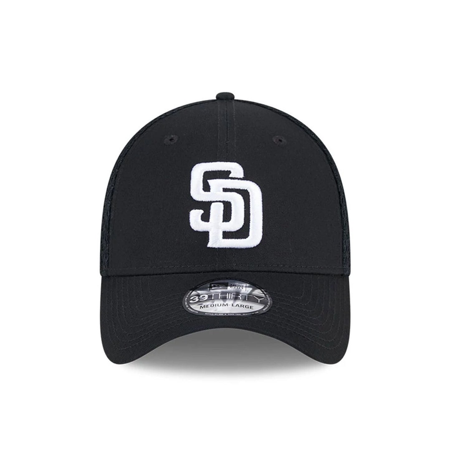 Pictured is this MLB Evergreen Neo San Diego Padres 39THIRTY Stretch Fit cap in black. 3