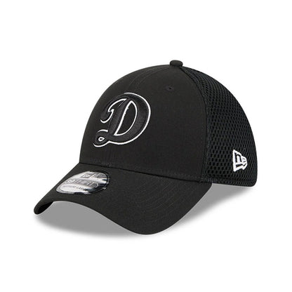 Pictured is this MLB Evergreen Cooperstown LA Dodgers 39THIRTY Stretch Fit cap in black. 1