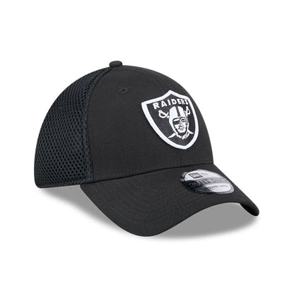 Pictured is this NFL Evergreen Neo Las Vegas Raiders 39THIRTY Stretch Fit cap in black. 4