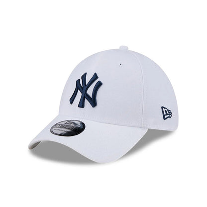 Pictured is this MLB Evergreen New York Yankees 39THIRTY Stretch Fit cap in white. 1