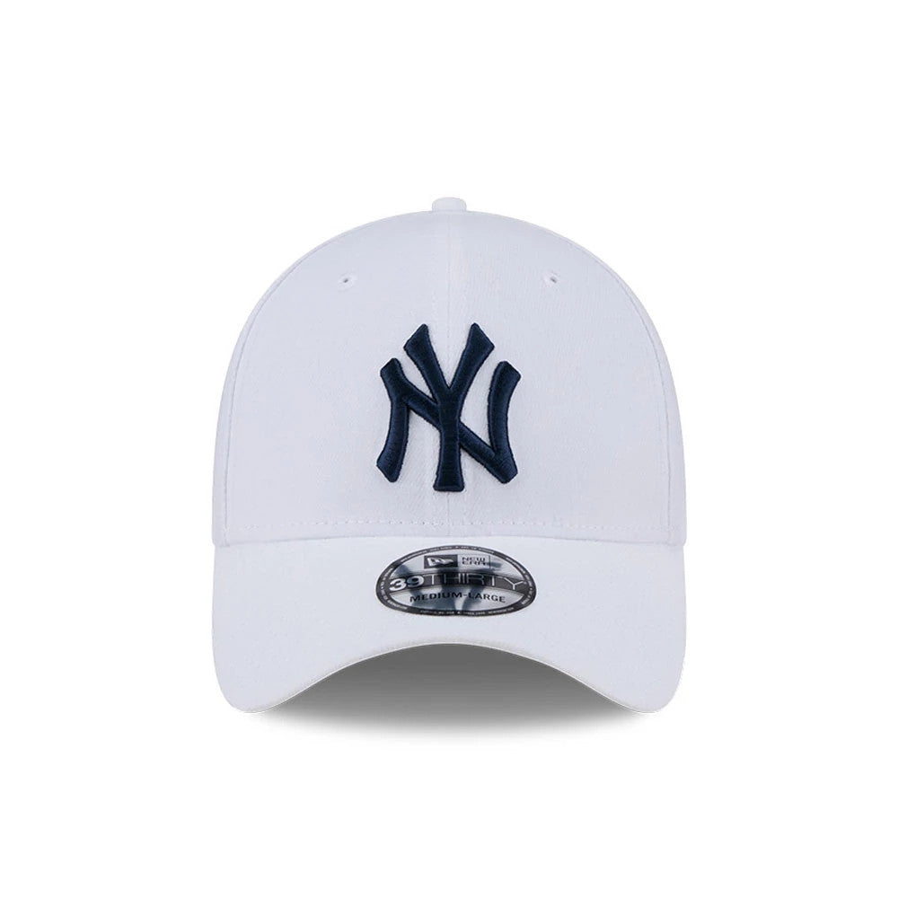 Pictured is this MLB Evergreen New York Yankees 39THIRTY Stretch Fit cap in white. 2