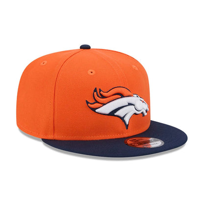 Pictured is this NFL Evergreen Denver Broncos 9FIFTY Snapback cap in orange. 4