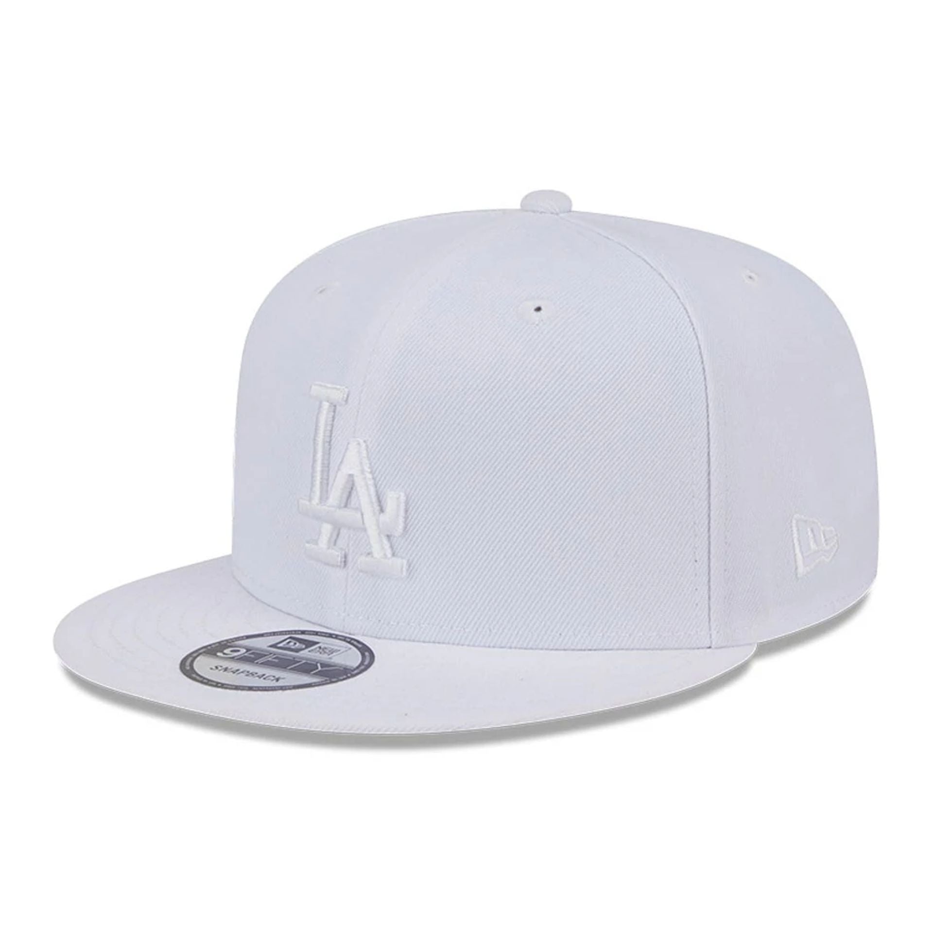 Pictured is this MLB Evergreen LA Dodgers 9FIFTY Snapback cap in white. 1