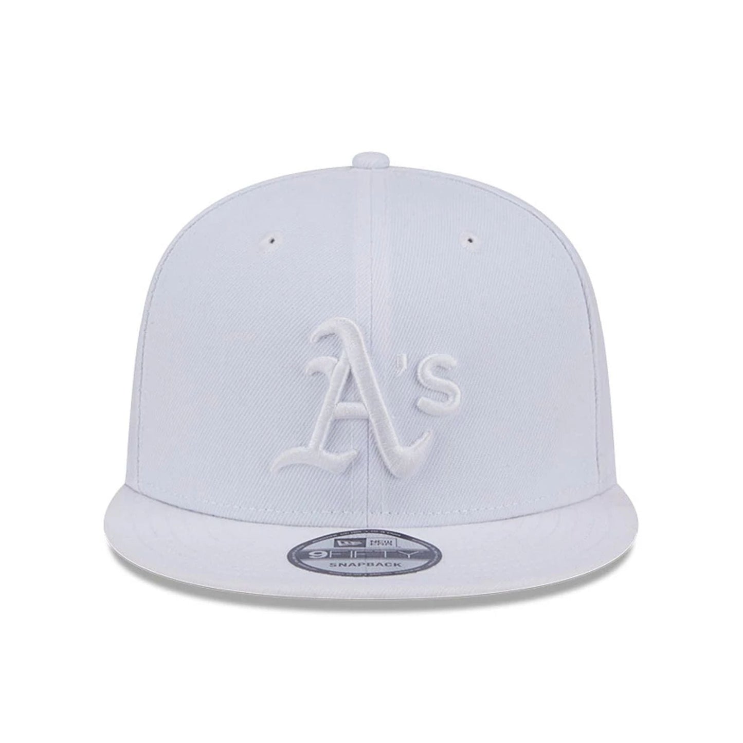 Pictured is this MLB Evergreen Athletics 9FIFTY Snapback cap in white. 3