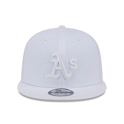 Pictured is this MLB Evergreen Athletics 9FIFTY Snapback cap in white. 3