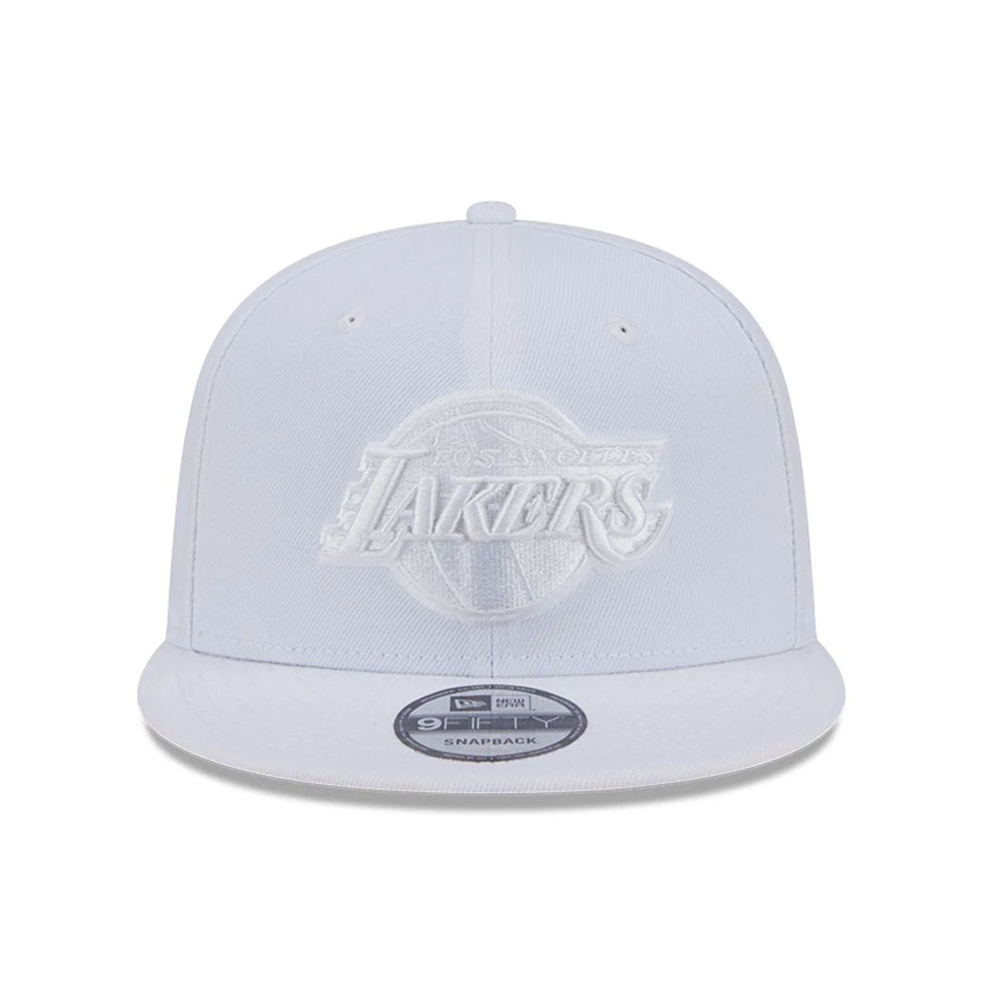Pictured is this NBA Evergreen LA Lakers 9FIFTY Snapback cap in white. 3
