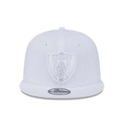 Pictured is this NFL Evergreen Las Vegas Raiders 9FIFTY Snapback cap in white. 3