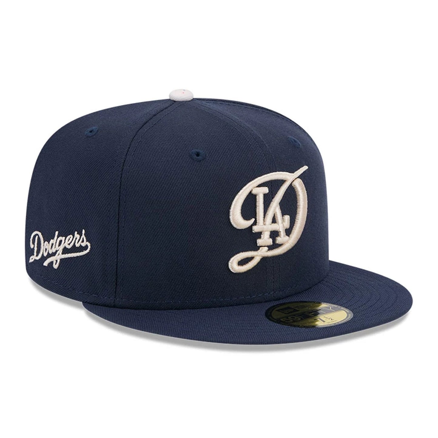 This is a LA Dodgers MLB City Connect 2025 Dark Blue 59FIFTY Fitted Cap 1
