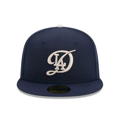 This is a LA Dodgers MLB City Connect 2025 Dark Blue 59FIFTY Fitted Cap 4