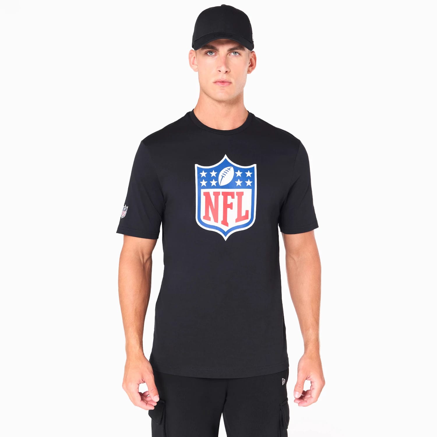 NFL Shield Logo Black T-Shirt | NEC UK