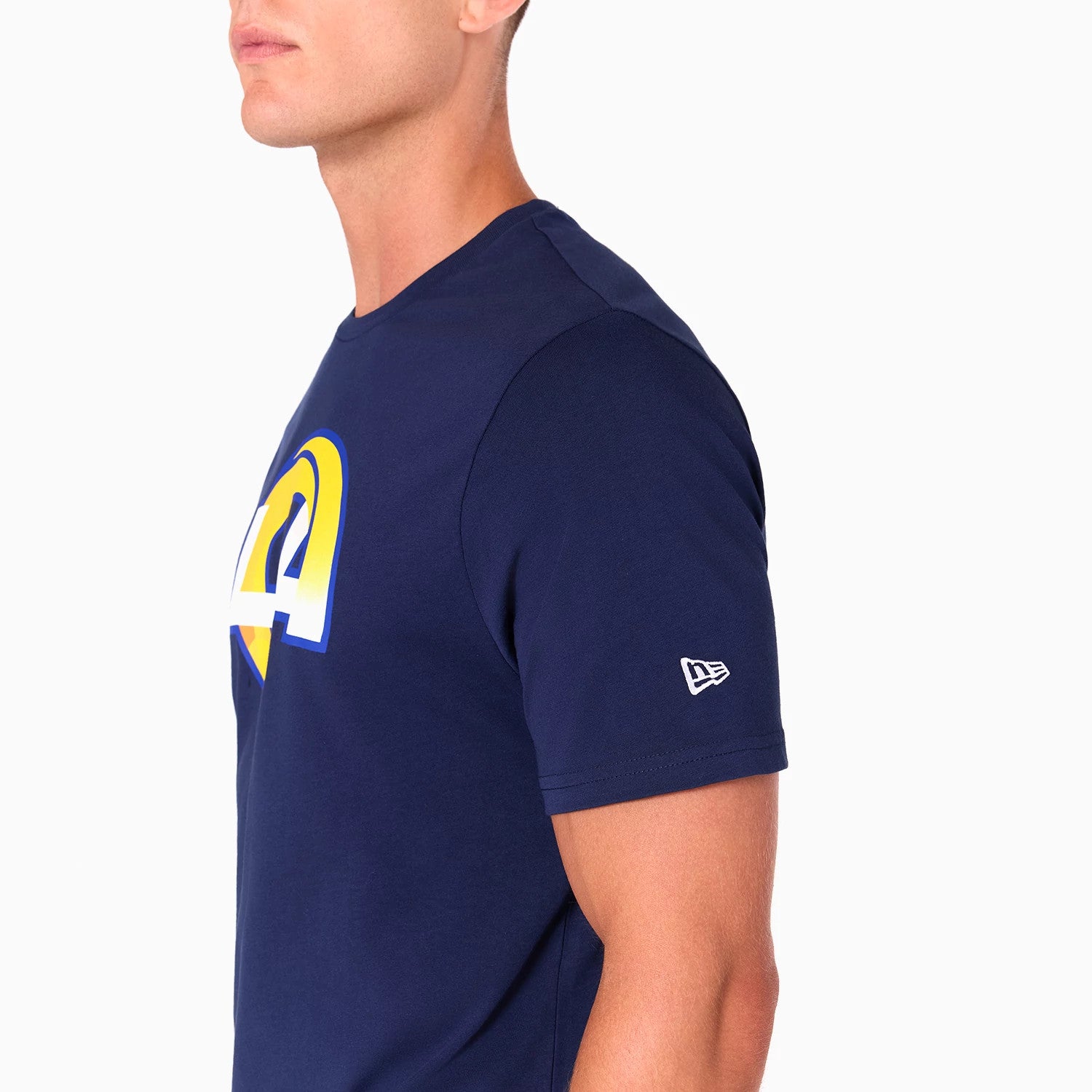 The Male model is wearing LA Rams NFL Navy T-Shirt 4