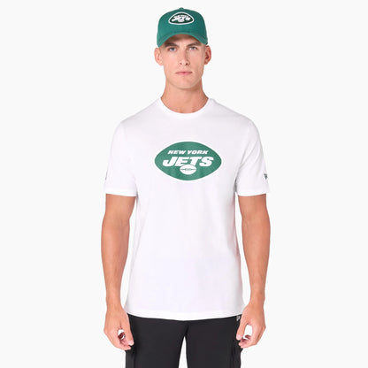 The Male model is wearing New York Jets NFL White T-Shirt 1