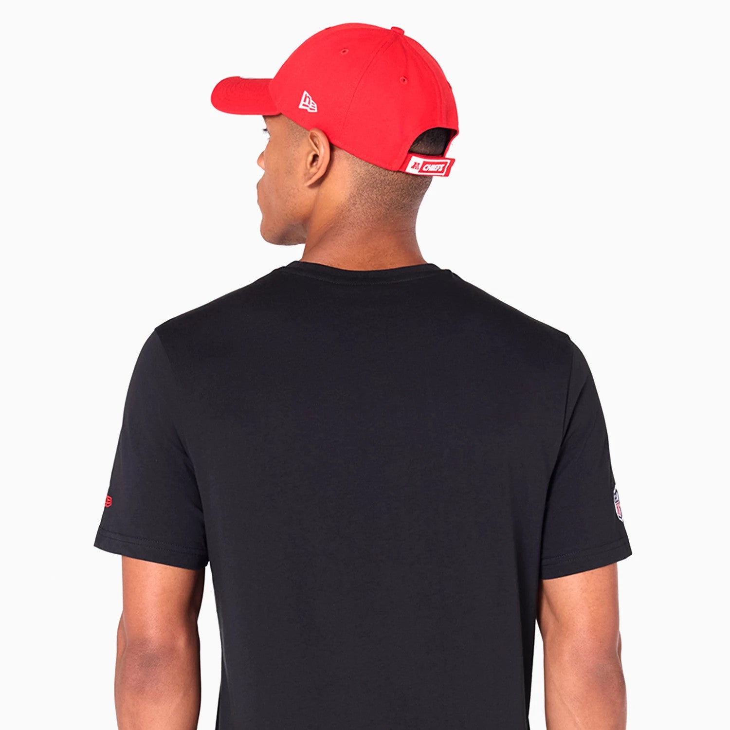 The Male model is wearing Kansas City Chiefs NFL Black T-Shirt 6