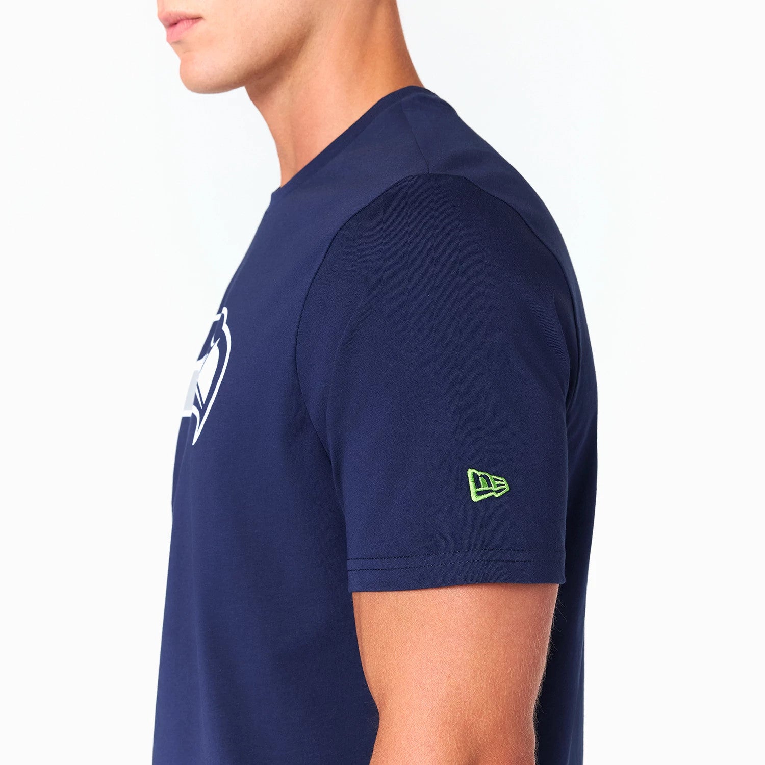 The Male model is wearing Seattle Seahawks NFL Navy T-Shirt 5