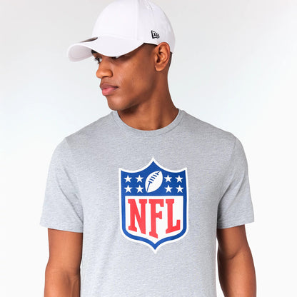 The Male model is wearing NFL Shield Logo NFL Grey T-Shirt 3