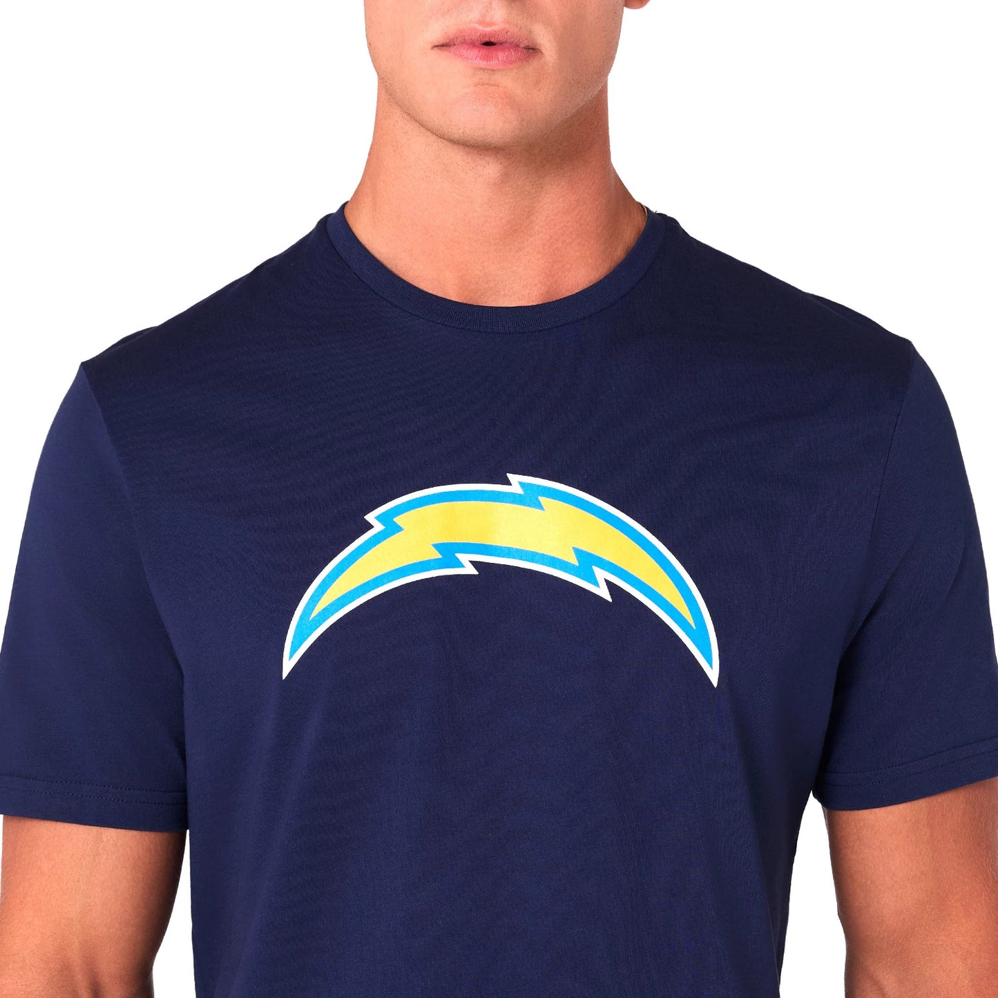 The Male model is wearing LA Chargers NFL Blue T-Shirt 3