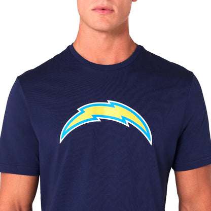 The Male model is wearing LA Chargers NFL Blue T-Shirt 3