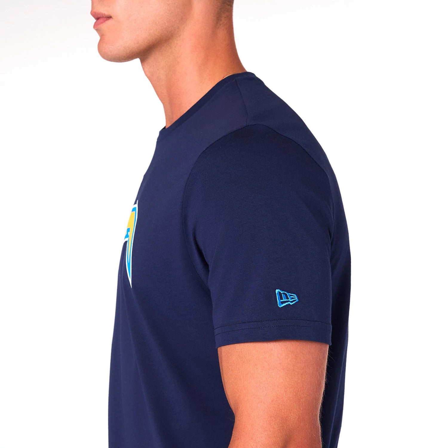 The Male model is wearing LA Chargers NFL Blue T-Shirt 5